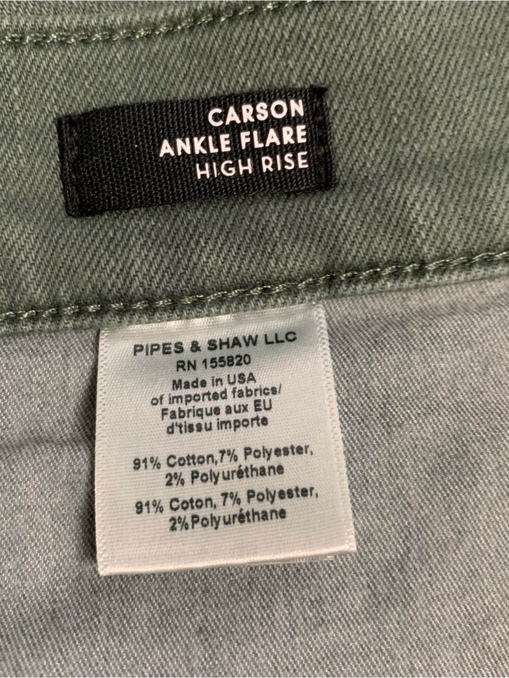 Veronica Beard Jeans Womens 28 Carson Ankle Flare High Rise Raw Hem Green Preppy - Picture 10 of 11